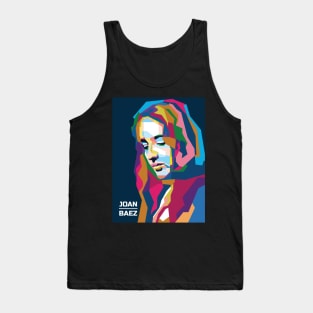 Abstract Geometric Joan Baez in WPAP Popart Tank Top